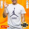 Alt Text: Premium Phoenix Suns NBA Jordan logo t-shirt featuring vibrant colors and a stylish design, perfect for basketball fans.