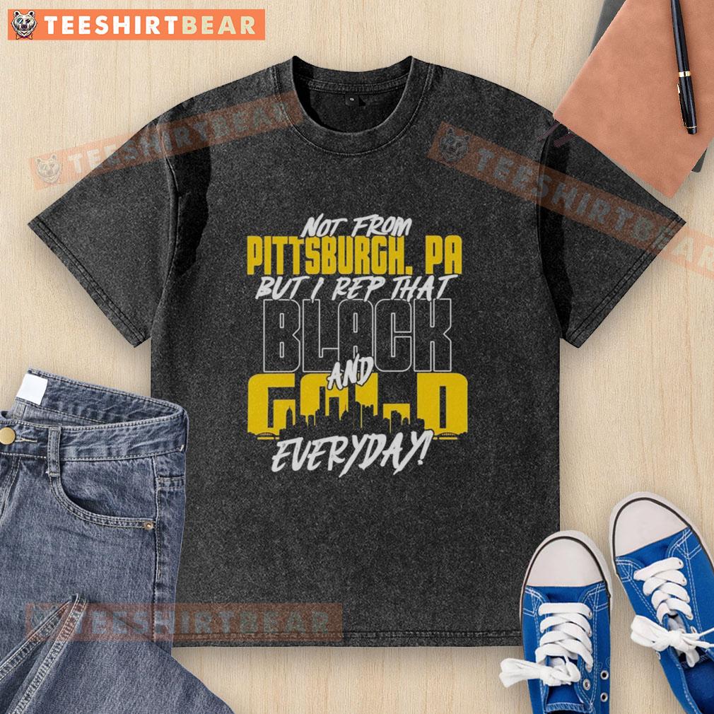 premium-pittsburgh-steelers-nfl-not-from-pittsburgh-but-i-rep-that-black-and-gold-everyday-washed-t-shirt Alt Text: Premium Pittsburgh Steelers NFL washed t-shirt in black and gold, showcasing team pride and style for fans everywhere.