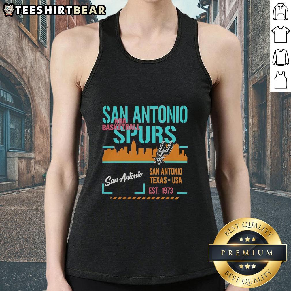 premium-san-antonio-spurs-basketball-san-antonio-texas-usa-est-1973-tank-top Premium San Antonio Spurs basketball tank top featuring the team's logo, celebrating San Antonio, Texas since 1973.