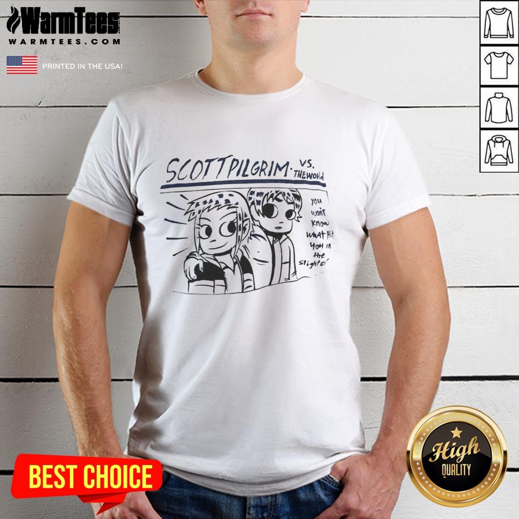 premium-scott-pilgrim-vs-the-world-you-wont-know-what-hit-you-t-shirt-1 Premium Scott Pilgrim Vs The World 'You Won't Know What Hit You' T-Shirt featuring vibrant graphics and stylish design.