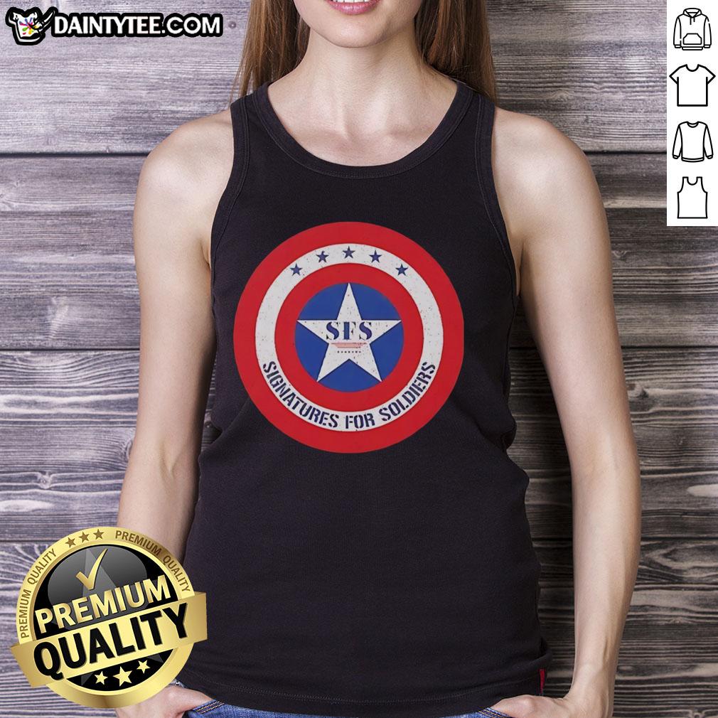 premium-signatures-for-soldiers-sfs-captain-america-shield-retro-tank-top Premium Signatures for Soldiers SFS Captain America Shield retro tank top featuring iconic superhero design and vibrant colors.