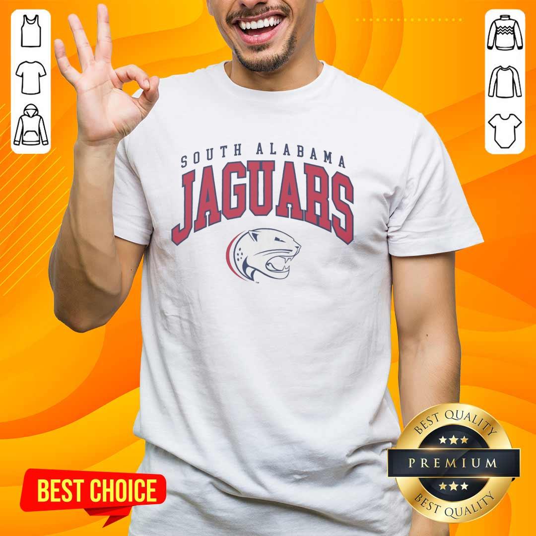 premium-south-alabama-jaguars-classic-logo-t-shirt-1 Alt Text: Premium South Alabama Jaguars Classic Logo T-Shirt featuring vibrant team colors and iconic logo design.