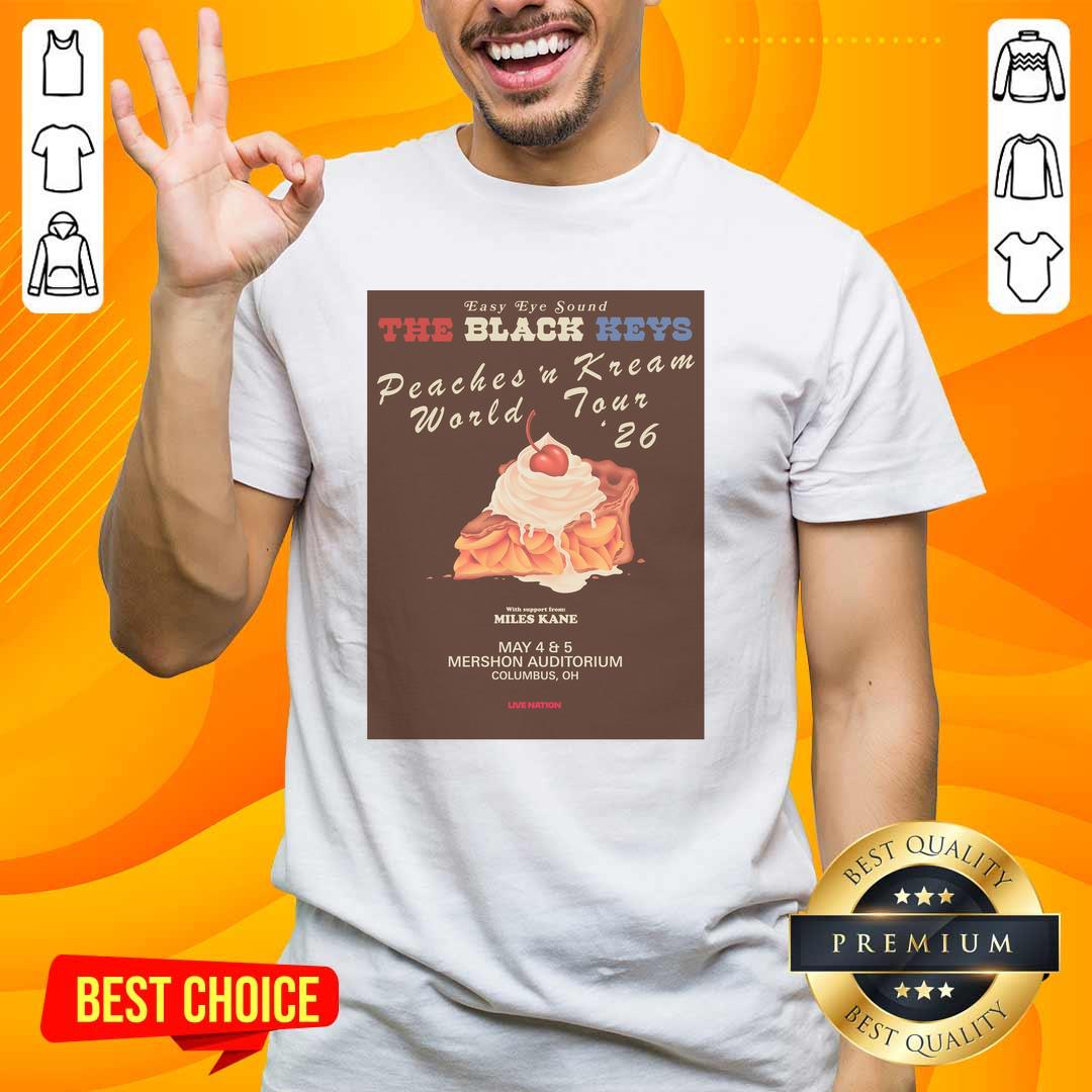 premium-the-black-keys-poster-columbus-oh-may-4-e28093-5-t-shirt Premium The Black Keys poster featuring Columbus, OH concert dates May 4-5, with stylish T-shirt design.