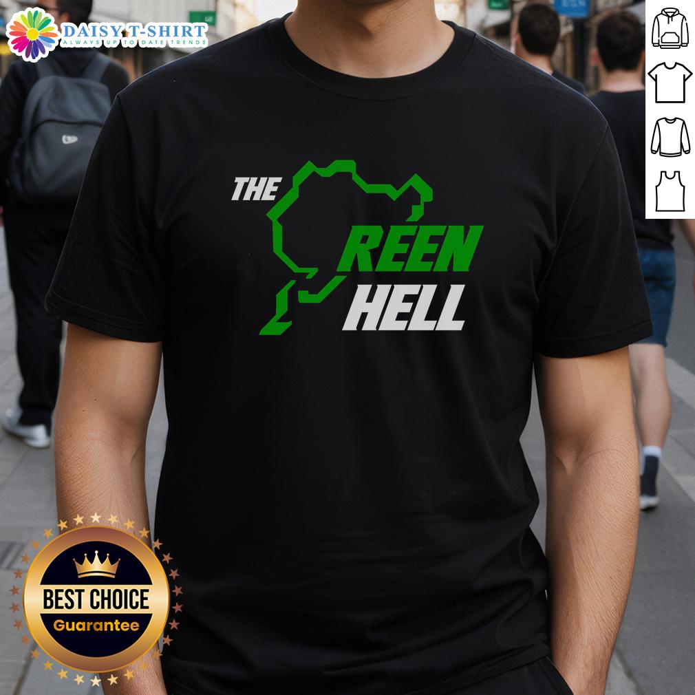 Premium The Green Hell Ain'T Easy Being T Shirt Premium The Green Hell Ain't Easy Being T-Shirt featuring a bold graphic design for gaming enthusiasts and nature lovers.