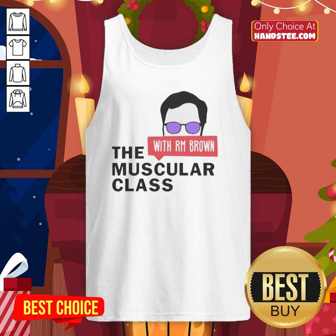 premium-the-muscular-class-with-rm-brown-tank-top Man in a brown tank top from Premium The Muscular Class showcasing fitness and style in a gym setting.