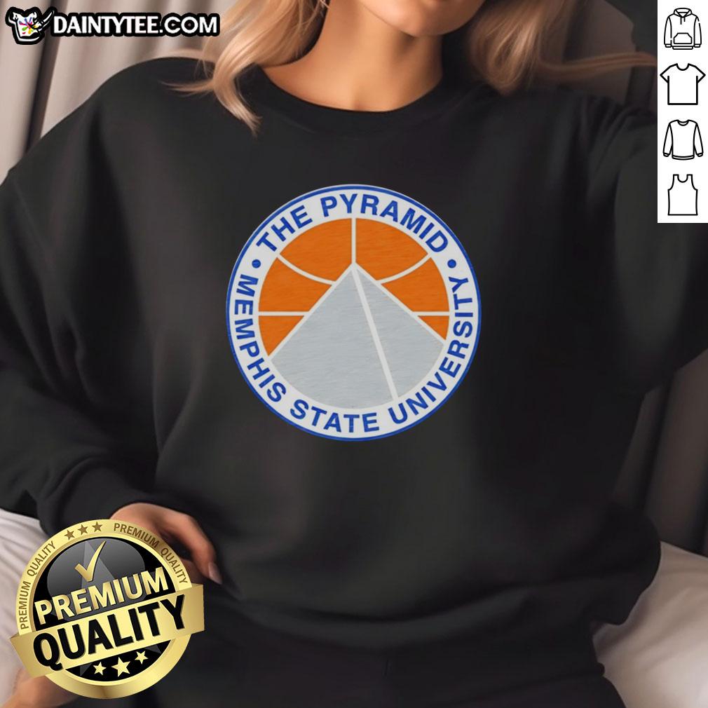 premium-the-pyramid-memphis-state-university-basketball-logo-sweatshirt Premium Memphis State University Basketball Logo Sweatshirt featuring vibrant colors and iconic pyramid design.