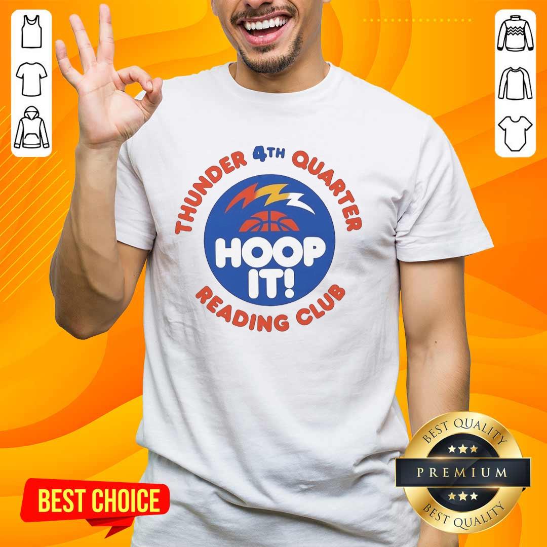 premium-thunder-4th-quarter-reading-club-basketball-t-shirt-1 Premium Thunder 4th Quarter Reading Club Basketball T-Shirt featuring vibrant graphics for basketball enthusiasts.