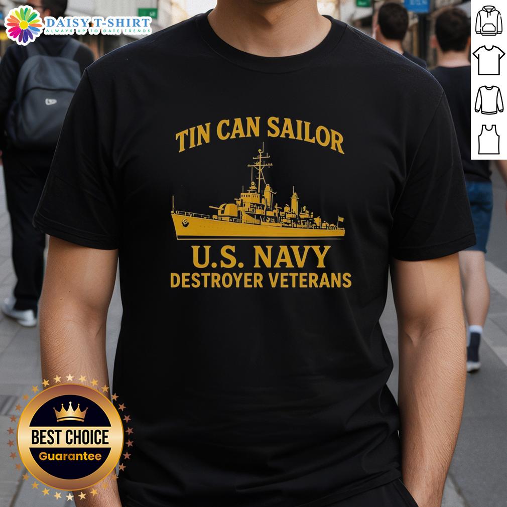 Premium Tin Can Sailor Us Navy Destroyer Veterans Vintage T Shirt Premium Tin Can Sailor US Navy Destroyer Veterans vintage t-shirt featuring a classic design for proud military supporters.