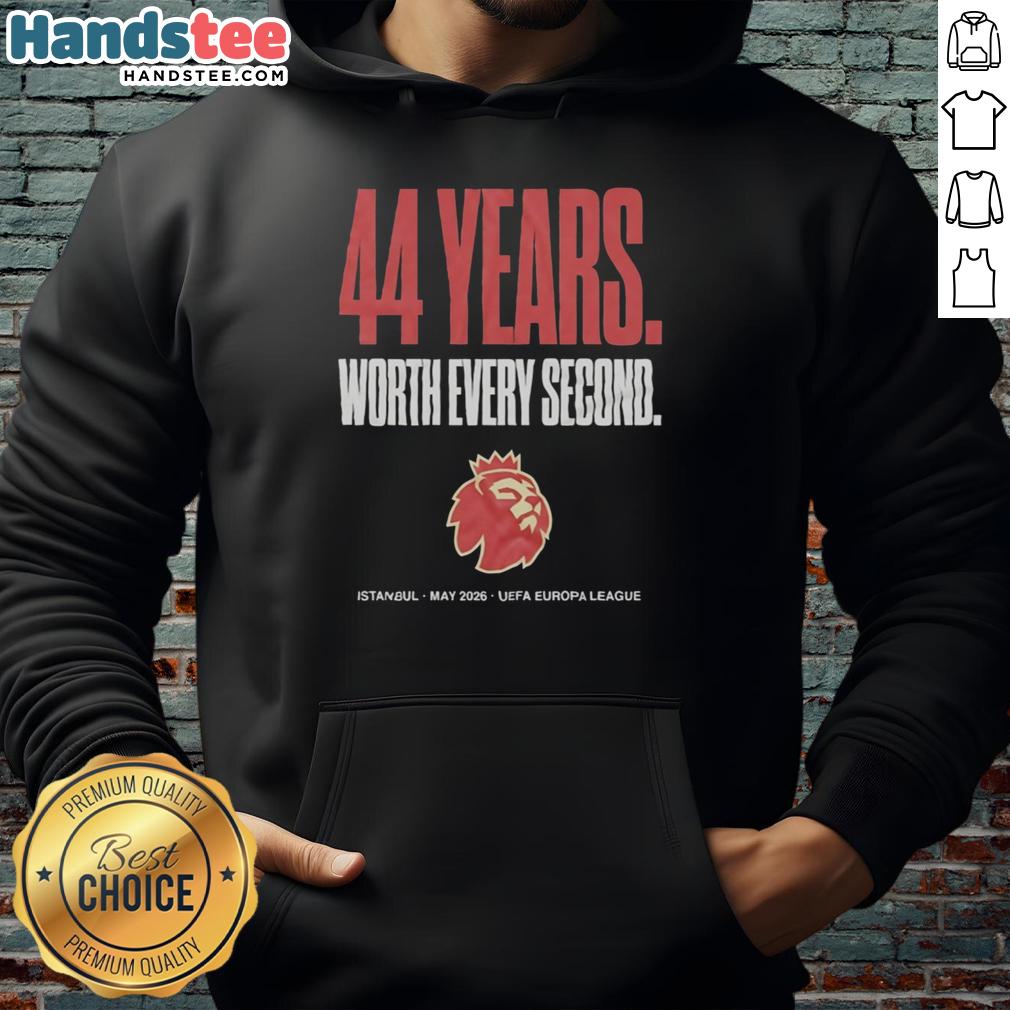 premium-uefa-europa-league-istanbul-44-years-worth-every-second-may-2026-hoodie Premium UEFA Europa League Istanbul hoodie celebrating 44 years of history, perfect for fans in May 2026.