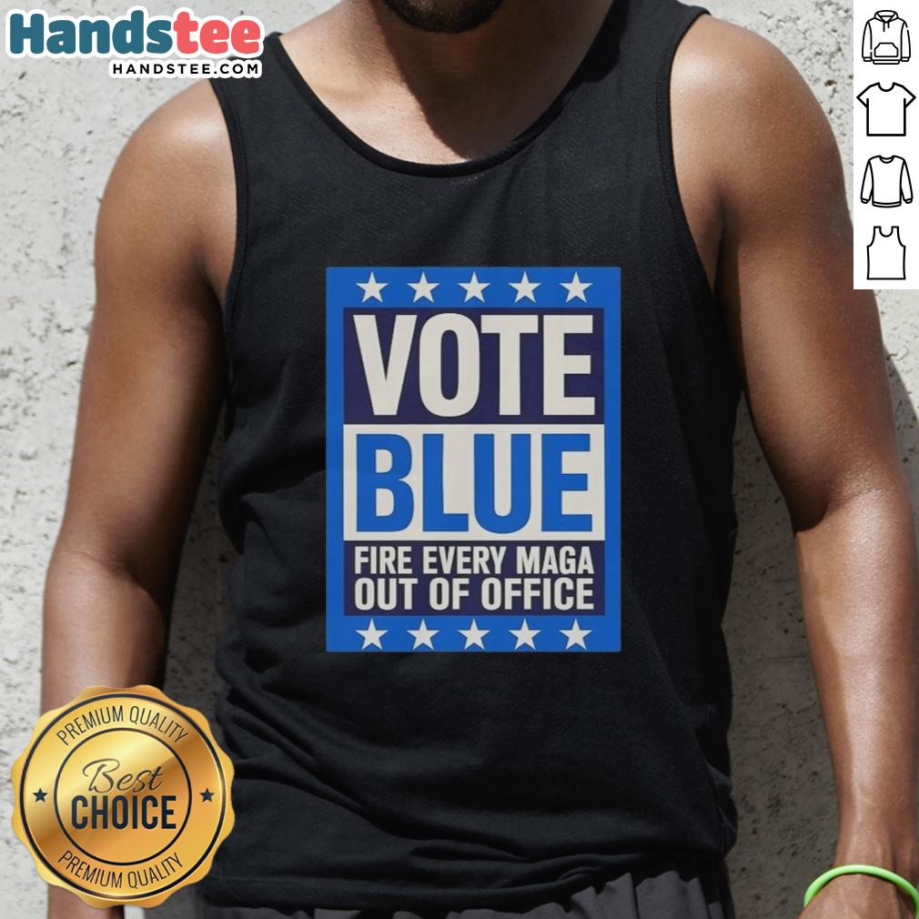 premium-vote-blue-fire-every-maga-out-of-office-tank-top Premium Vote Blue Fire Every MAGA Out Of Office Tank Top - Stylish political apparel for activism and summer wear.