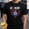 Premium Washington Wizards Nurse 'It's A Work Of Heart' Stethoscope Heart T-Shirt for passionate basketball and healthcare fans.