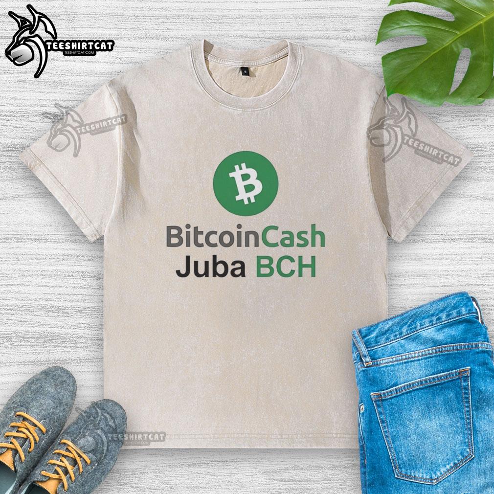 pretty-bitcoin-cash-global-digital-money-crypto-symbol-juba-bch-washed-t-shirt Stylish washed t-shirt featuring Bitcoin Cash (BCH) symbol, representing global digital money in Juba.