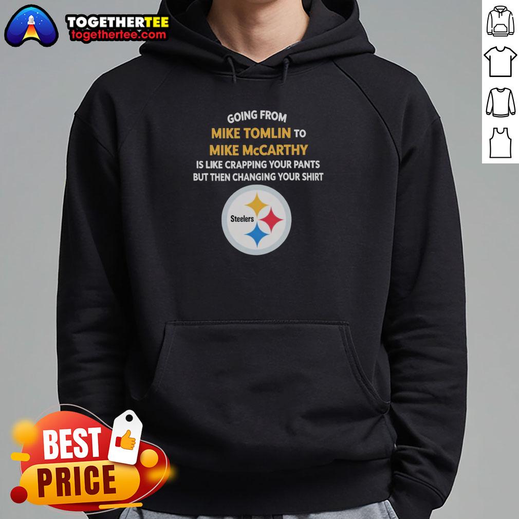 Pretty Going From Mike Tomlin To Mike Mccarthy Hoodie Pretty hoodie featuring designs of Mike Tomlin and Mike McCarthy, perfect for fans of both NFL coaches.