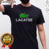 Pretty Lacatse Cat logo parody T-shirt featuring a playful cat design, perfect for feline lovers and quirky fashion fans.