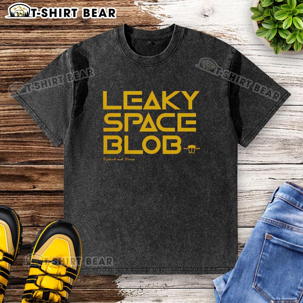Pretty Leaky Space Blob Mary Ryland And Rocky Washed T Shirt Mary Ryland and Rocky wear a Pretty Leaky Space Blob washed t-shirt, showcasing vibrant colors and unique design.