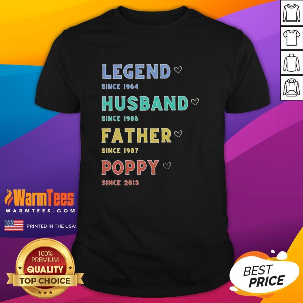 pretty-legend-husband-father-poppy-since-2013-t-shirt-1 Pretty Legend Husband Father Poppy Since 2013 T-Shirt design featuring bold text and a stylish graphic for family pride.
