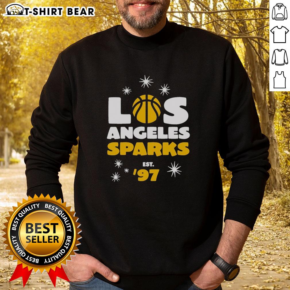 Pretty Los Angeles Sparks Star Power Est '97 Sweatshirt Pretty Los Angeles Sparks Star Power Est 97 sweatshirt featuring vibrant team colors and logo for fans.