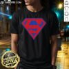 Pretty M Jackson Superman superhero DC Universe logo T-shirt featuring vibrant colors and iconic design for fans.