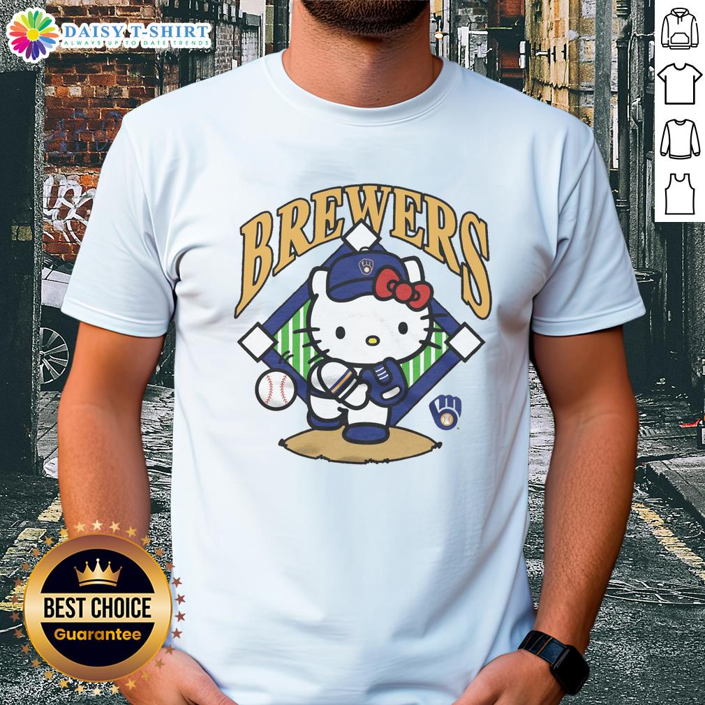 Pretty Milwaukee Brewers Hello Kitty T Shirt Pretty Milwaukee Brewers Hello Kitty T-Shirt featuring a cute design for fans, perfect for game day or casual wear.