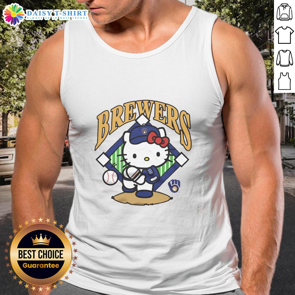 Pretty Milwaukee Brewers Hello Kitty Tank Top Pretty Milwaukee Brewers Hello Kitty tank top featuring a cute design perfect for fans and summer outings.