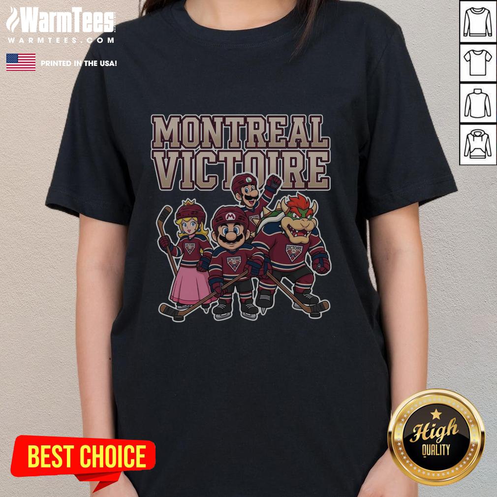 pretty-montreal-victoire-super-mario-team-ice-hockey-ladies-tee Alt Text: Pretty Montreal Victoire Super Mario Team ice hockey ladies tee featuring vibrant graphics and stylish design.