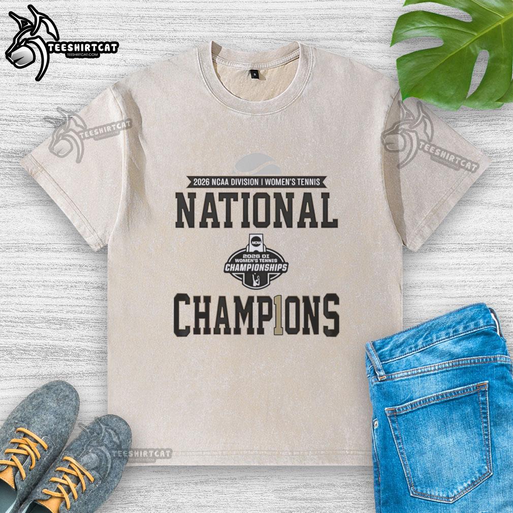 pretty-ncaa-division-i-womens-tennis-national-champions-2026-washed-t-shirt 2026 NCAA Division I Women's Tennis National Champions washed t-shirt featuring a stylish design and vibrant colors.