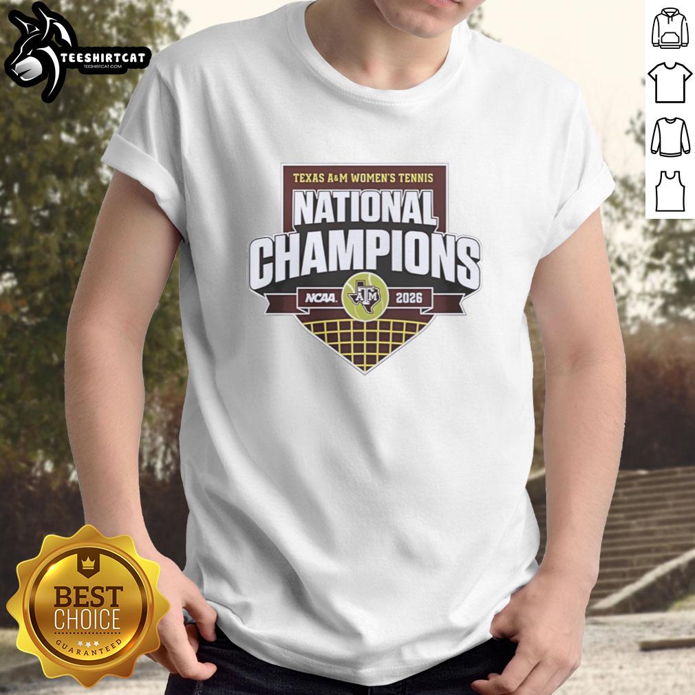 pretty-ncaa-texas-am-aggies-womens-tennis-national-champions-2026-t-shirt Pretty NCAA Texas A&M Aggies Women's Tennis National Champions 2026 T-Shirt featuring vibrant team colors and logo.