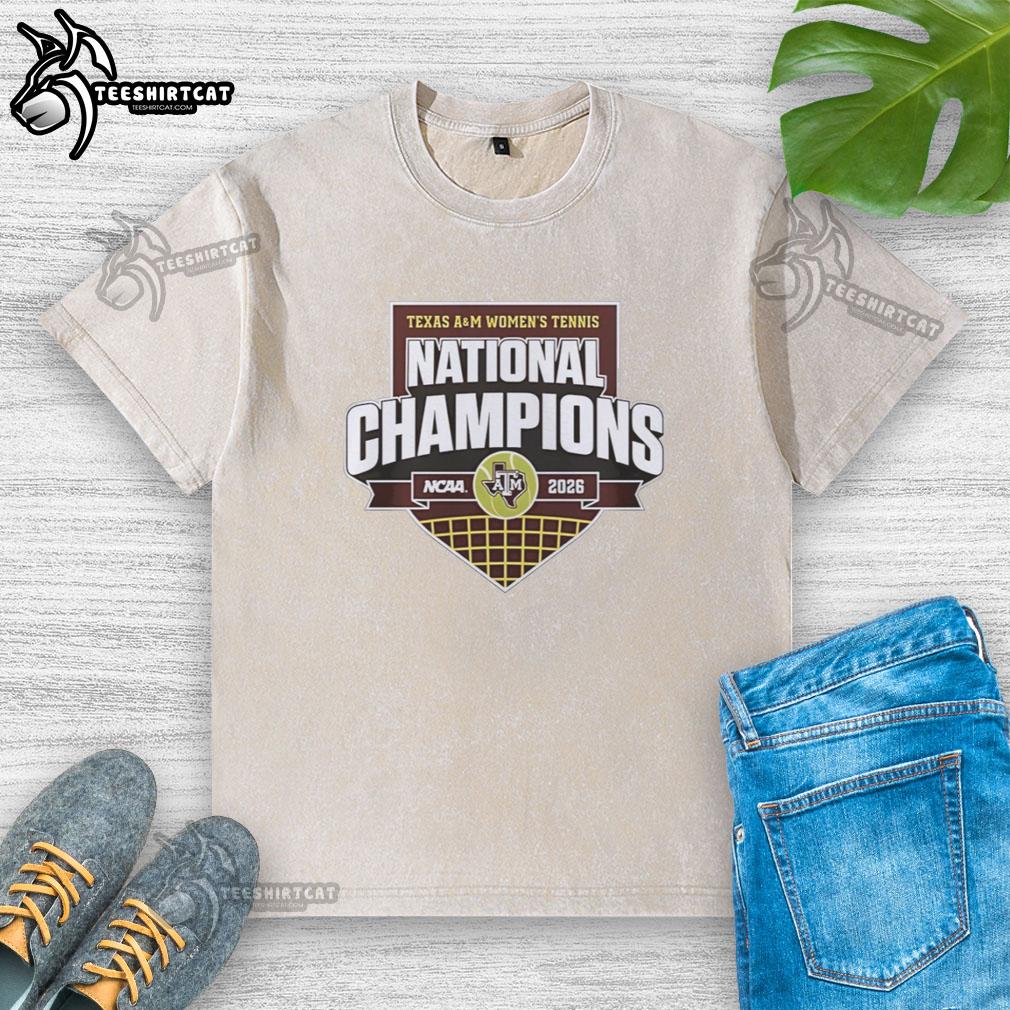 pretty-ncaa-texas-am-aggies-womens-tennis-national-champions-2026-washed-t-shirt Texas A&M Aggies Women's Tennis National Champions 2026 washed t-shirt, featuring vibrant team colors and logo.