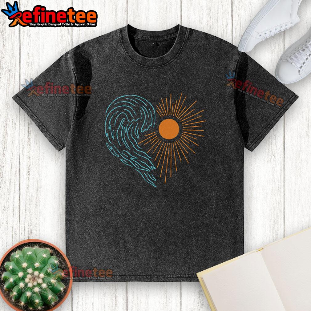 pretty-ocean-heart-washed-t-shirt Pretty Ocean Heart Washed T-Shirt in soft fabric, featuring a vibrant ocean-themed heart graphic, perfect for casual wear.