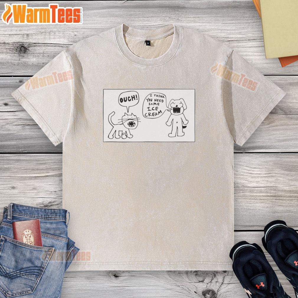 pretty-ouch-i-think-you-need-some-ice-cream-doodle-washed-t-shirt Alt Text: Pretty Ouch I Think You Need Some Ice Cream Doodle washed t-shirt featuring a fun ice cream graphic design.