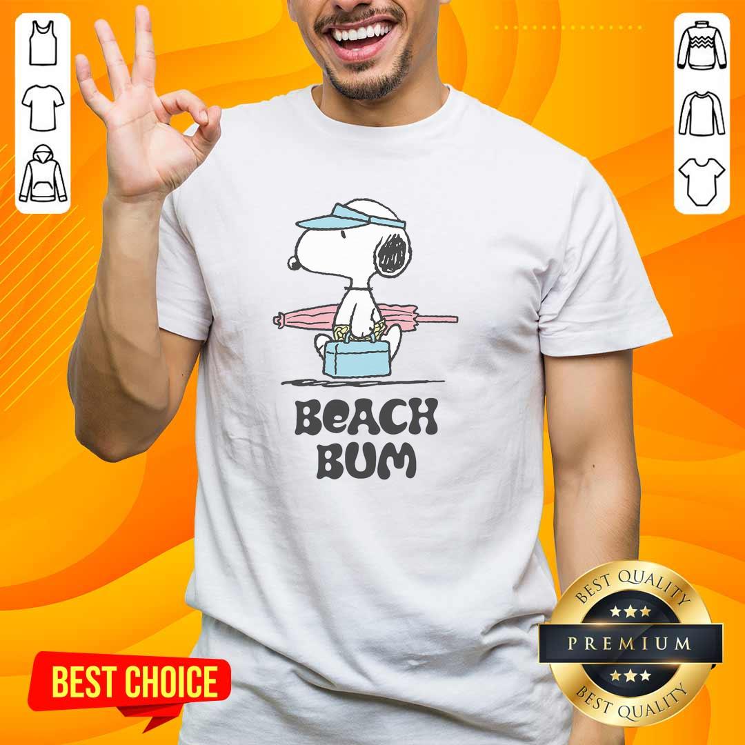 pretty-peanuts-beach-bum-snoopy-t-shirt-1 Pretty Peanuts Beach Bum Snoopy T-Shirt featuring Snoopy in a relaxed beach setting, perfect for summer fun.