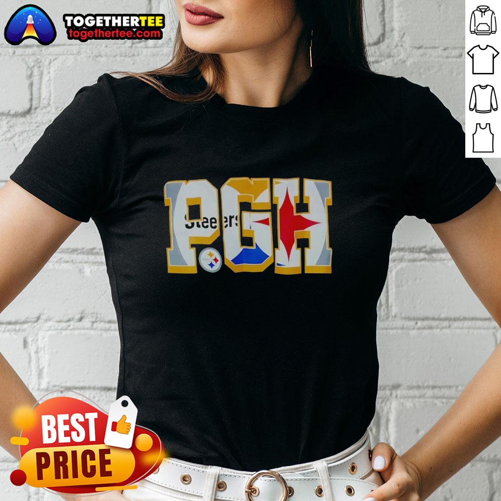 Pretty Pgh Pittsburgh Steelers Football Nfl Graphic Ladies Tee Pretty Pittsburgh Steelers NFL graphic tee for ladies, featuring stylish design and team colors for fans.