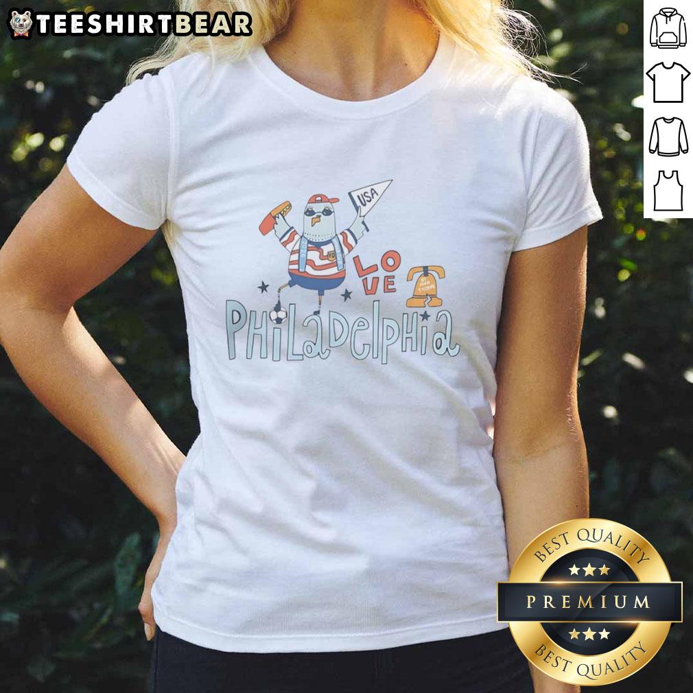 pretty-philadelphia-love-pigeon-2026-world-cup-usa-ladies-tee Pretty Philadelphia love pigeon design on a USA Ladies tee for the 2026 World Cup, perfect for soccer fans.