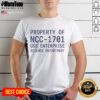 Alt Text: Pretty property of NCC-1701 USS Enterprise Science Department T-Shirt featuring a sleek design and iconic starship logo.