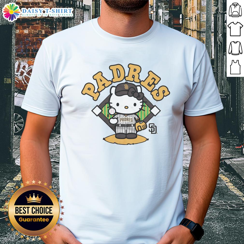 Pretty San Diego Padres Hello Kitty T Shirt Cute San Diego Padres Hello Kitty T-Shirt featuring vibrant colors and playful design, perfect for fans and collectors.