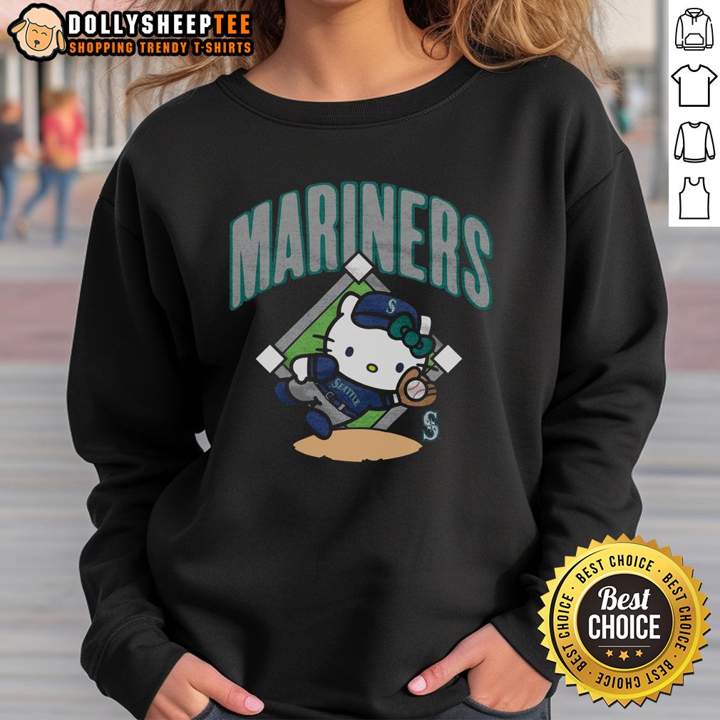 Pretty Seattle Mariners Hello Kitty Sweatshirt Pretty Seattle Mariners Hello Kitty sweatshirt featuring vibrant colors and playful graphics, perfect for fans.