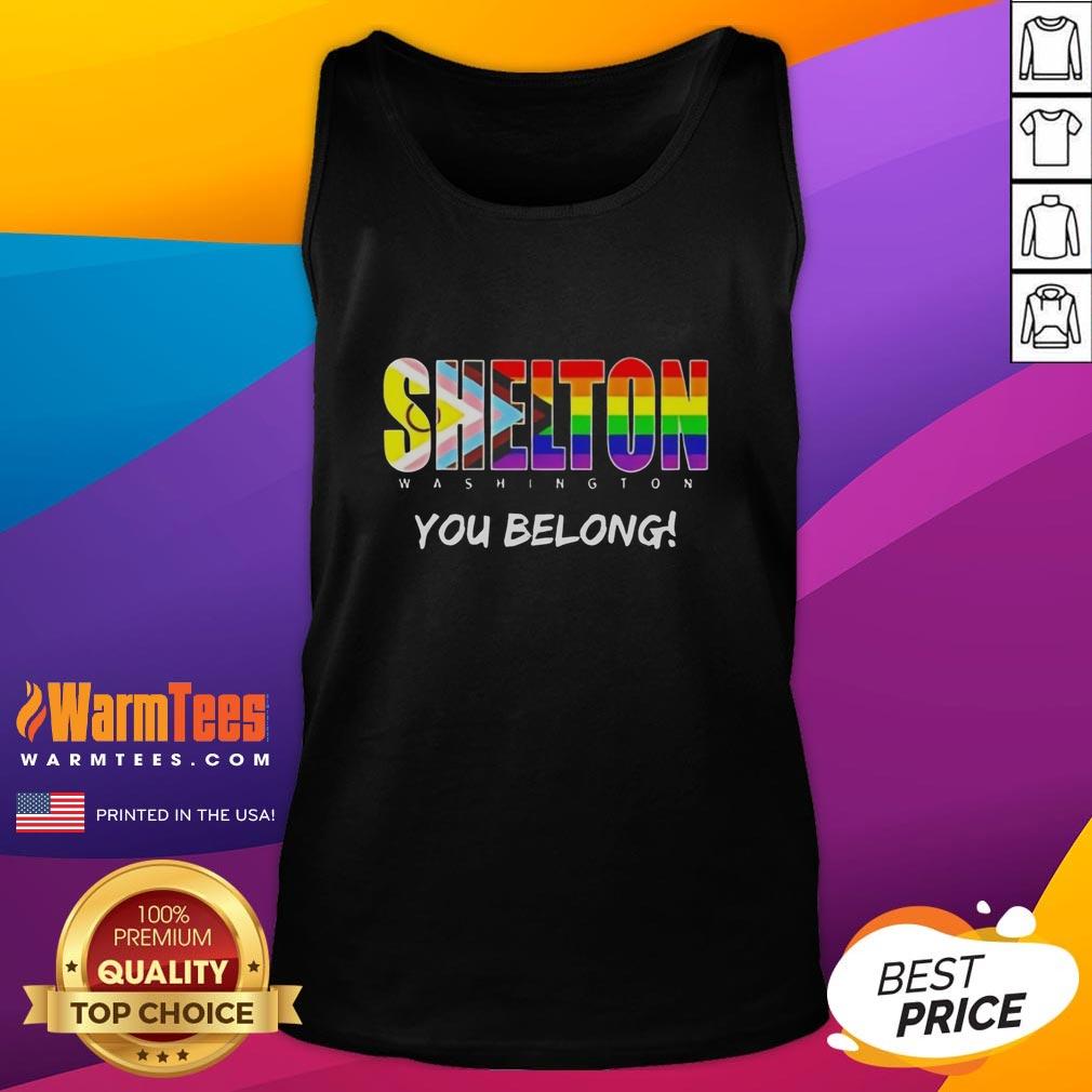 pretty-shelton-washington-you-belong-rainbow-tank-top Pretty Shelton Washington You Belong rainbow tank top displayed on a mannequin, showcasing vibrant colors and stylish design.