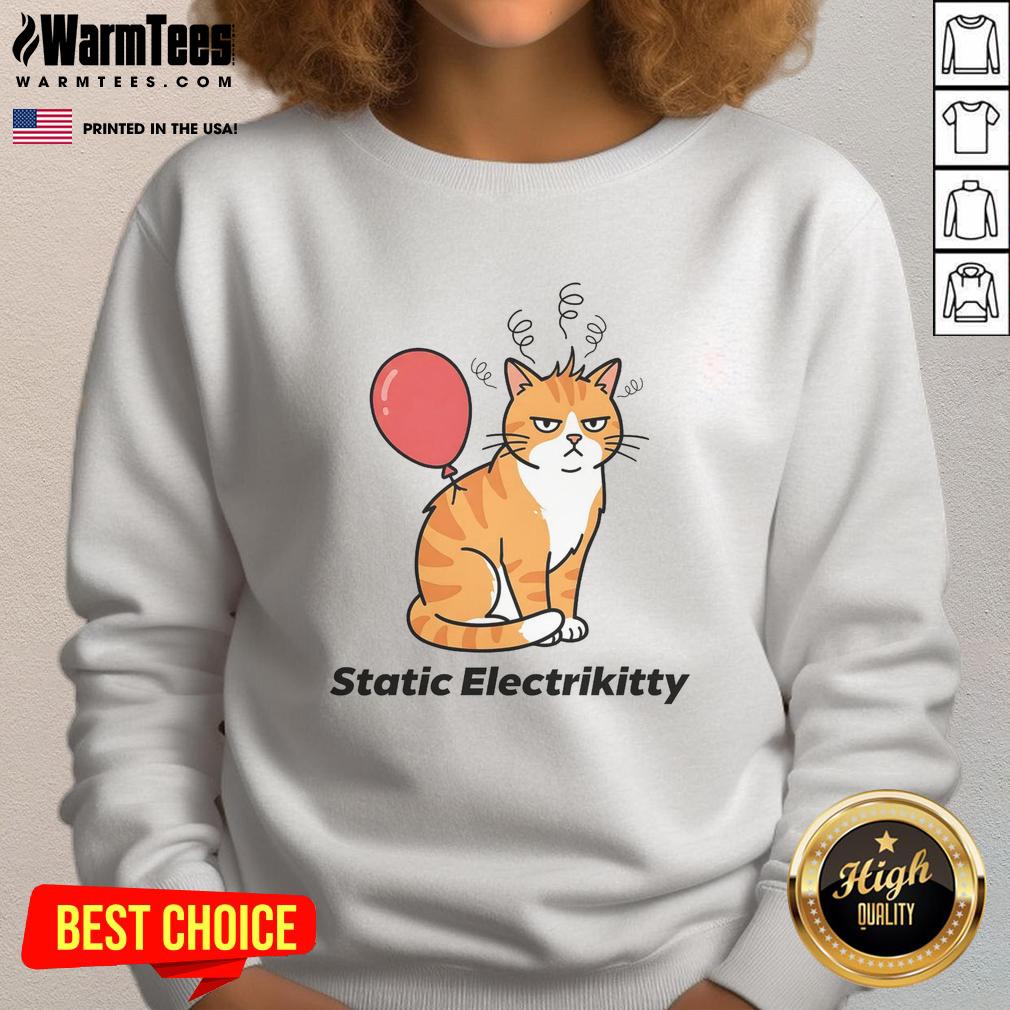 pretty-static-electrikitty-sweatshirt Stylish Pretty Static Electrikitty Sweatshirt featuring colorful cat design, perfect for casual wear and cat lovers.