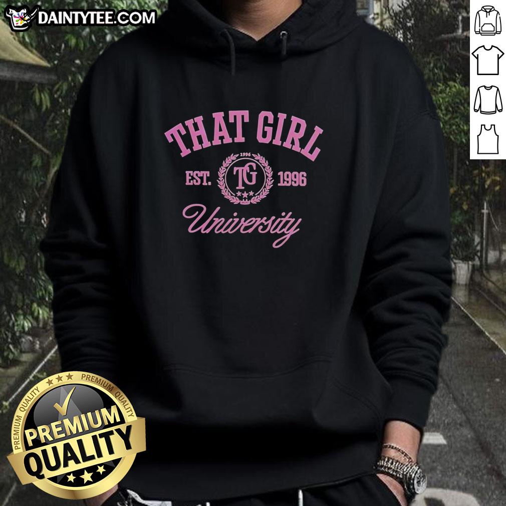 pretty-that-girl-crest-est-1996-tg-university-hoodie Pretty That Girl Crest Est 1996 TG University hoodie in vibrant colors, perfect for stylish campus wear.
