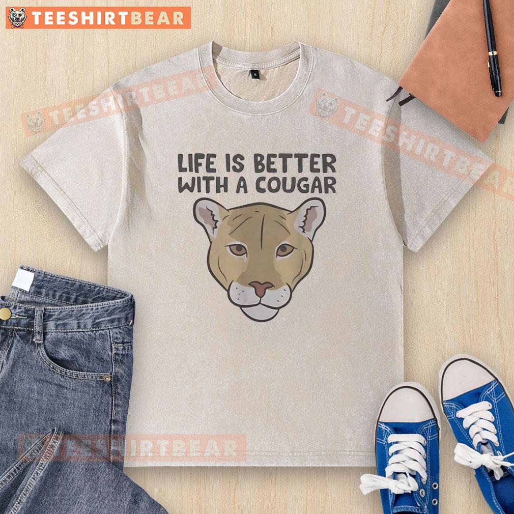 pretty-wildcat-life-is-better-with-a-cougar-washed-t-shirt Pretty Wildcat Life Is Better With A Cougar washed t-shirt featuring a stylish design and vibrant colors for casual wear.