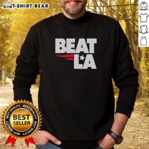 Good New England Patriots Beat LA sweatshirt featuring team colors and logo, perfect for fans celebrating a victory.
