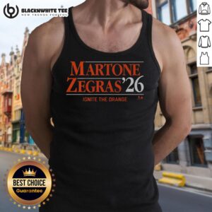Alt Text: Hot Martone Zegras 26 Ignite the Orange tank top featuring vibrant colors and stylish design for sports enthusiasts.