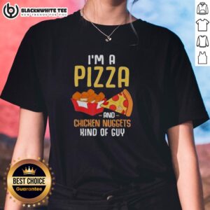 Funny tee for pizza lovers and foodies featuring chicken nuggets, perfect for men and women who love fast food.