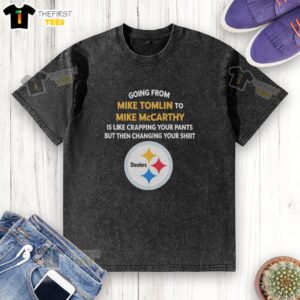 Funny meme comparing Mike Tomlin to Mike McCarthy, humorously depicting the discomfort of a wardrobe change.