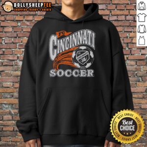 Nice FC Cincinnati retro heritage hoodie featuring team colors and logo, perfect for fans and stylish casual wear.