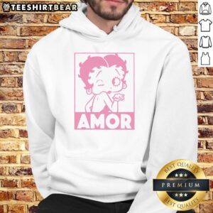 Good Betty Boop Amor Wink Kiss Hoodie featuring a playful design of Betty Boop with a wink and kiss, perfect for fans.