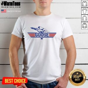 Original Top Gun Goose Fighter Plane Retro T-Shirt featuring a vintage aircraft design for aviation and movie fans.