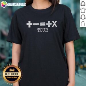Ed Sheeran Ladies Tee featuring original plus, subtract, equals, divide, and multiply mathematics design.