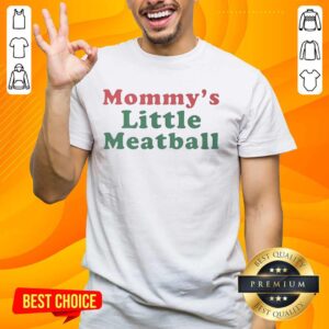 Alt Text: Good Mommy's Little Meatball Italian T-Shirt featuring playful graphics and vibrant colors for kids' fashion.