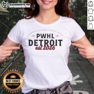 Good Detroit Est 2026 Professional Women's Hockey League ladies tee, featuring a stylish design perfect for fans.